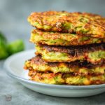 Courgette and sweetcorn fritters.