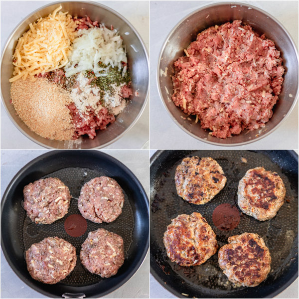 process shot for how to make turkey burgers.