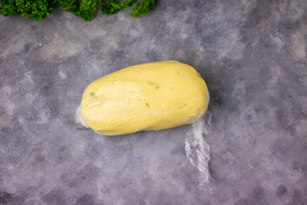 flavoured butter wrapped in a cling film.