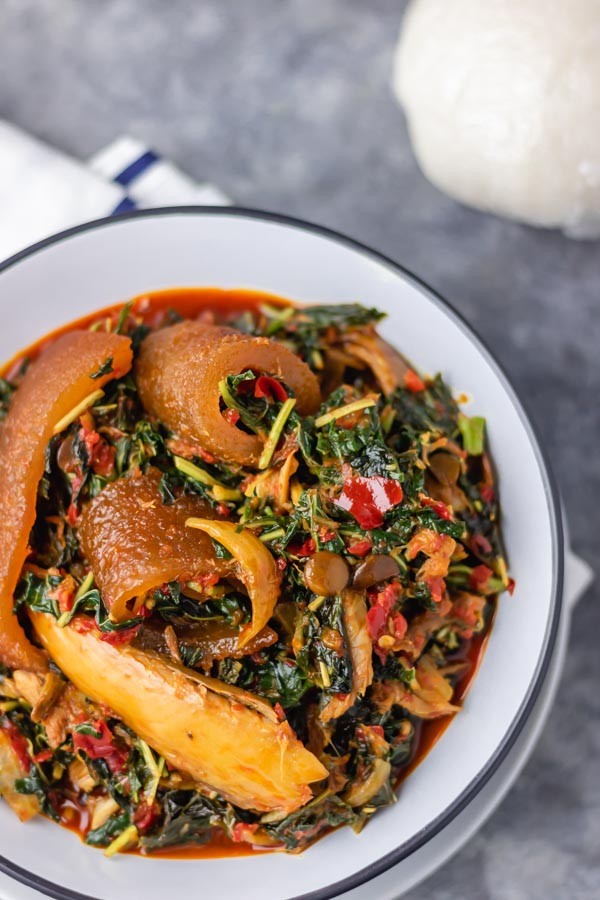 a bowl of efo riro.