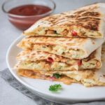 4 stacks of breakfast quesadilla.