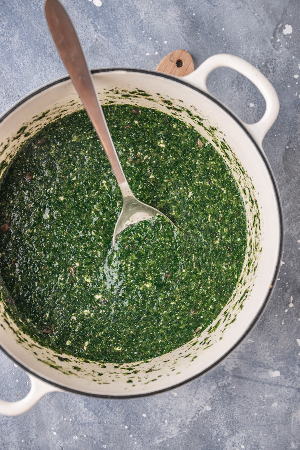 a pot of spoon with a ladle.